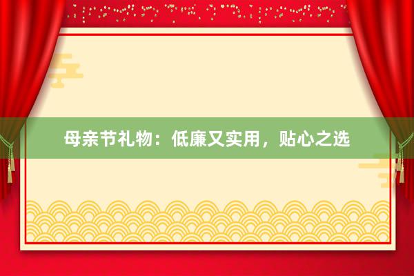 母亲节礼物：低廉又实用，贴心之选