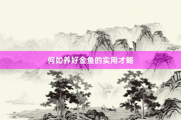 何如养好金鱼的实用才略